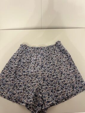 Abercrombie & Fitch Blue Floral High-Waist Shorts